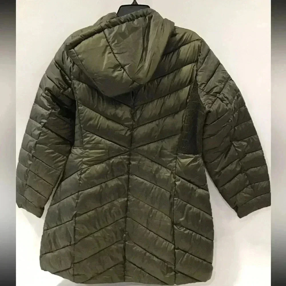 Lane Bryant Olive Quilted Puffer 3/4 Jacket Women’s‎ 10/12